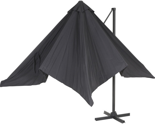 Parasol excentré gris avec support