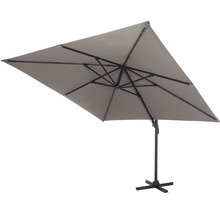 Quadratischer Sonnenschirm mit stabilem Standfuß für den Außenbereich