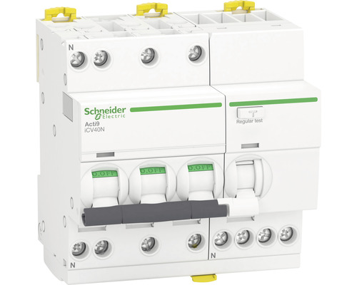 Disjoncteur de protection en cas de défaut de courant FILS Schneider Electric 3P+N caractéristique C 13A 30mA 6000A type A