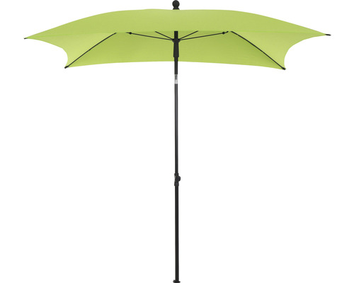 Parasol de jardin vert avec mât central et abat-jour rectangulaire
