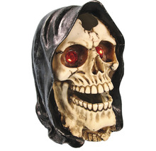 Figurine de crâne de Grim Reaper avec yeux LED