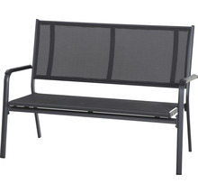 Banc de jardin avec accoudoirs et dossier en maille