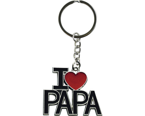 Schlüsselanhänger mit Aufschrift I Love Papa und Herz