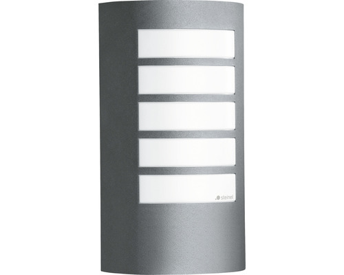 Applique extérieure Steinel alu 1 ampoule hxl 272x155 mm L 12 anthracite/blanc Applique murale extérieure Steinel grise avec cinq fenêtres lumineuses horizontales