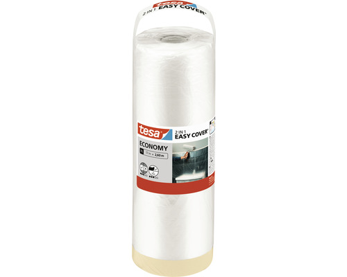 tesa Easy Cover Economy XL Nachfüllpack beige 17 mm x 2,60 m Tesa 2-in-1 Easy Cover Abdeckfolie mit Klebeband, 17 Meter mal 2,60 Meter