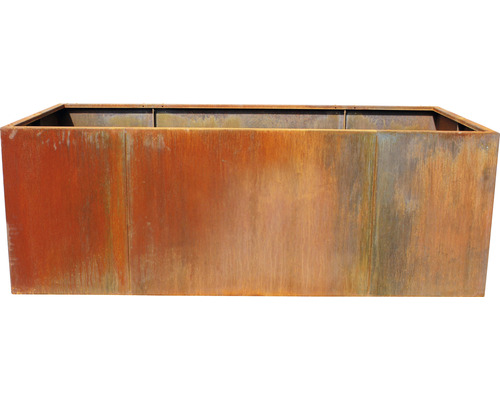 Jardinière rectangulaire en acier rouillé pour le jardin