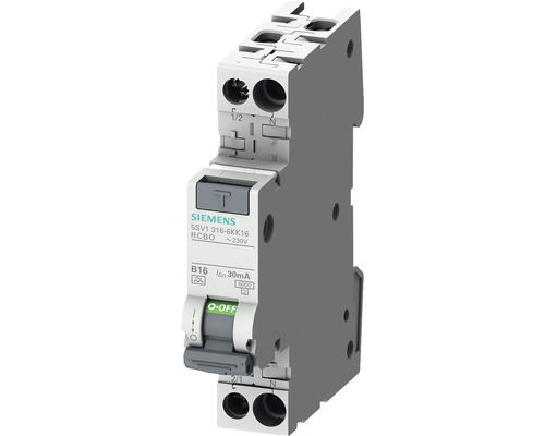 Disjoncteur de protection en cas de défaut de courant Siemens 1P+N 6kA Type A 30mA C10