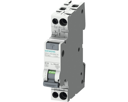 Disjoncteur de protection en cas de défaut de courant Siemens 1P+N 6kA Type A 30mA C13