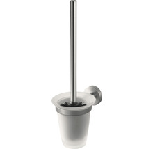 Garniture de WC murale avec récipient en verre satiné et brosse