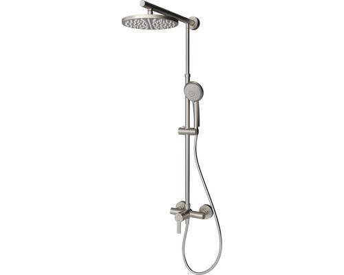 Ensemble pommeau de douche avec mitigeur monocommande SCHULTE ExpressPlus Classic acier inoxydable mat EP9620 90