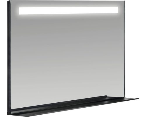 LED-Badspiegel Carol 100 x 80 cm schwarz