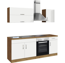 Cuisine complète avec appareils Held Möbel Sorrento 210 cm blanc mat démontée variante réversible 1001.6279