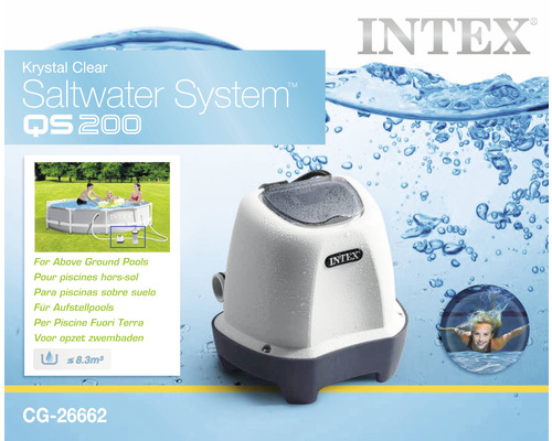 Système au sel Intex pour le nettoyage de piscine