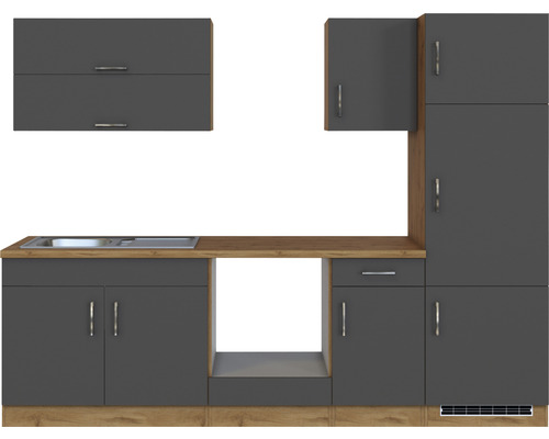 Cuisine complète avec évier et meubles hauts et bas dans un style moderne