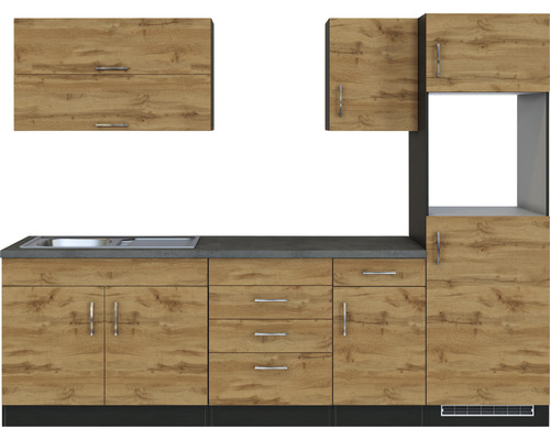 Küchenzeile mit Ober- und Unterschränken