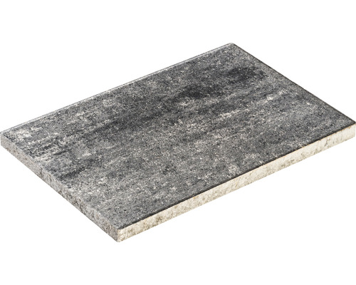 Dalle de terrasse en béton iStone Pure blanc-noir 60x40x4 cm Carreau avec structure en pierre
