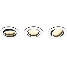 Trois spots encastrables ronds pour plafond