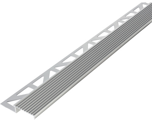 Treppenstufenprofil Dural Durastep, R11/V6, Aluminium, Länge 250 cm Höhe 11 mm