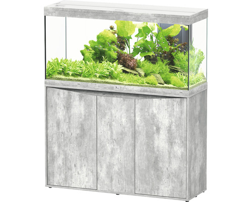 Kit complet d'aquarium aquatlantis Splendid 240 y compris éclairage LED, filtre, meuble bas aspect pierre