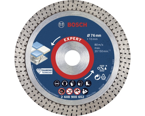 Bosch Professional Diamanttrennscheibe Expert HardCeramic Ø 76x10 mm für GWS12V