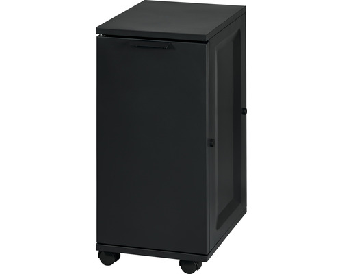 Caisson à roulettes en métal avec un tiroir et une porte