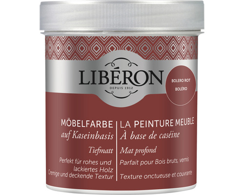 Möbelfarben Kasein Boléro rot 500 ml Dose Möbelarbe auf Kaseinbasis von Libéron