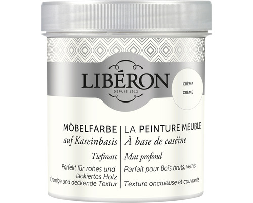 Peinture pour meubles Caséine crème 500 ml Peinture pour meubles Libéron à base de caséine, crème