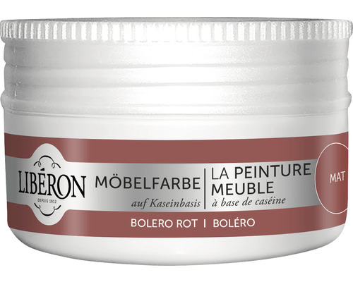 Peinture pour meubles Caséine rouge Boléro 75 ml Peinture pour meubles Boléro rouge à base de caséine en emballage blanc