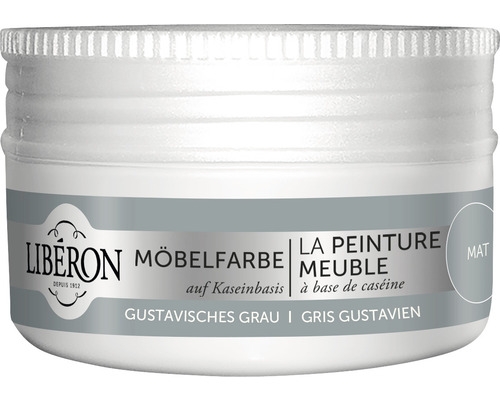 Peinture pour meubles Caséine gris gustavien 75 ml Peinture pour meubles Libéron à base de caséine, gris gustavien, finition mate