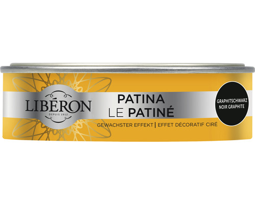Peinture pour meubles en bois Patina noir graphite 150 ml Cire Patina Graphite Noir Liberon en pot