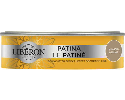 Peinture pour meubles en bois Patina or blanc 150 ml Boîte de patine Liberon pour meubles et intérieurs
