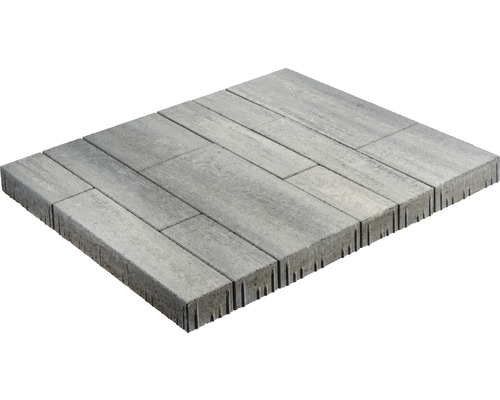 Pavé multiformat Caleta blanc-anthracite-mélange 8 cm