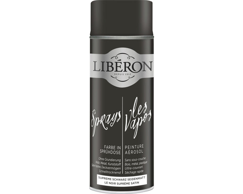 Liberon peinture aérosol Supreme noir satiné en aérosol