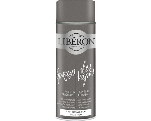 Peinture aérosol Liberon Étain Métal pour bois, métal et plastique
