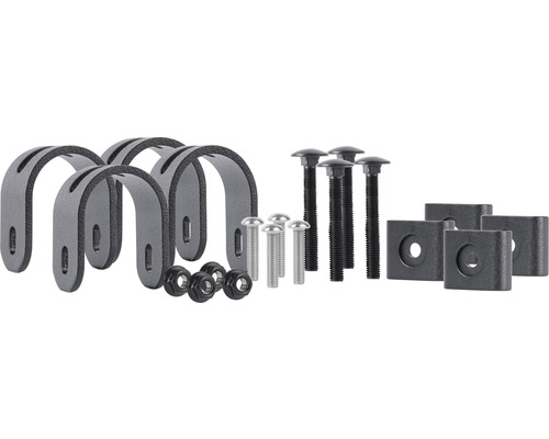 Kit support pour panneau de clôture ALBERTS pour Chaussee, ajustable, mobile, aluminium, noir