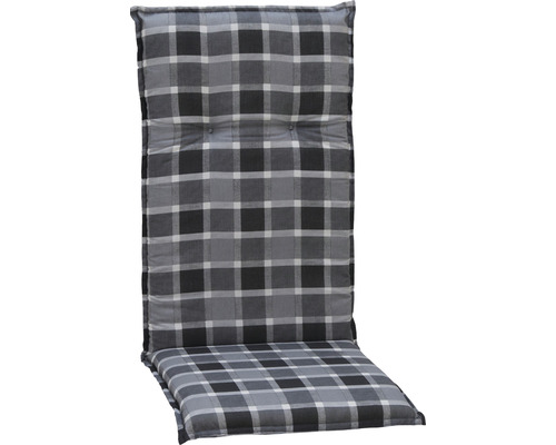 Housse pour chaise à haut dossier beo M650 50 x 45 vm coton polyester anthracite Coussin de chaise de jardin à carreaux
