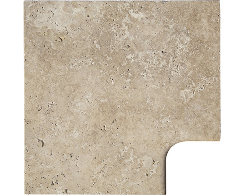 Carreau de travertin avec coin arrondi
