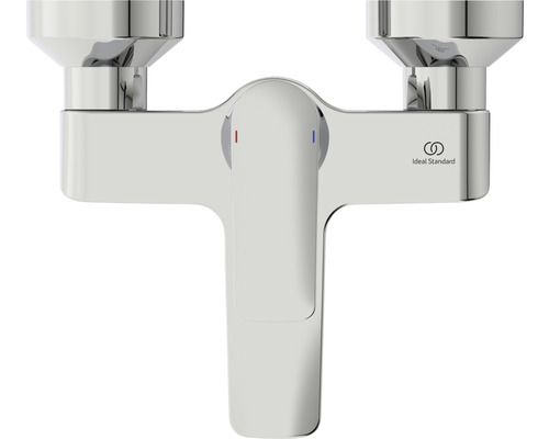 Robinet de baignoire apparent en chrome avec régulateur de température et logo Ideal Standard