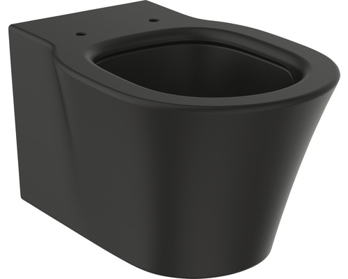WC suspendu Ideal STANDARD Connect Air cuvette à fond creux sans bride AquaBlade noir mat sans abattant WC E0054V3