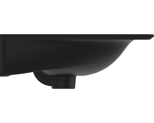 Lavabo noir en détail