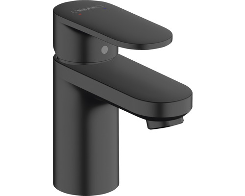 Robinet de lavabo avec mitigeur hansgrohe VERNIS BLEND 70 noir mat sans bonde de vidage 71558670