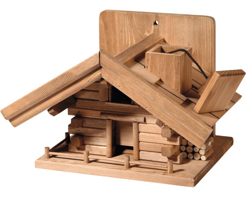 Mangeoire pour oiseaux dobar St. Moritz pour montage mural 33 x 24,5 x 21 cm Mangeoire en bois style chalet