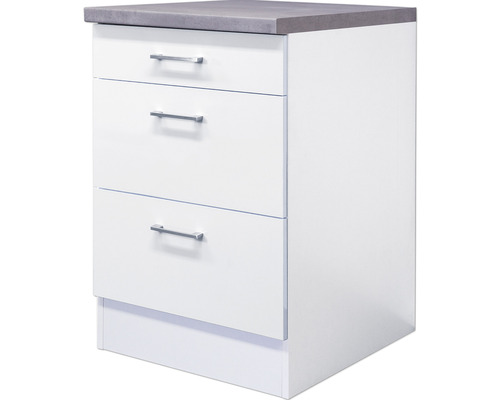 Meuble bas Flex-Well Lucca largeur 60 cm blanc