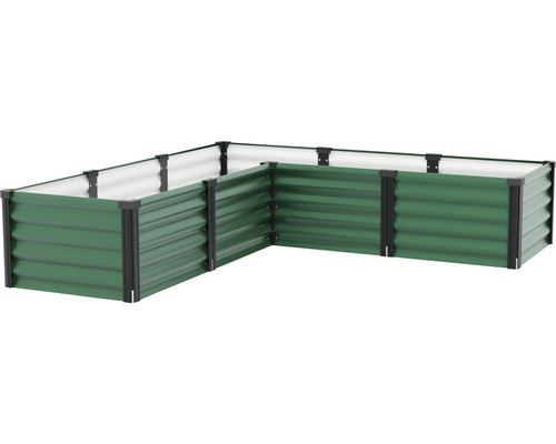 Jardinière surélevée en métal en forme de L pour le jardin