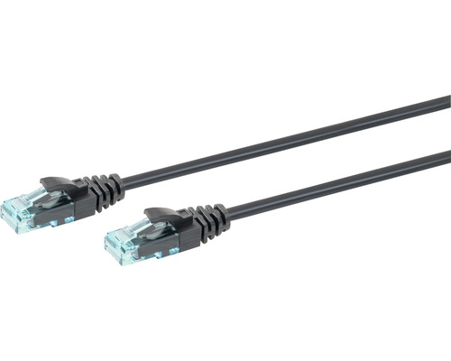 Câble LAN CAT.6 U/UTP noir 0,5 m Câble réseau avec connecteurs RJ45