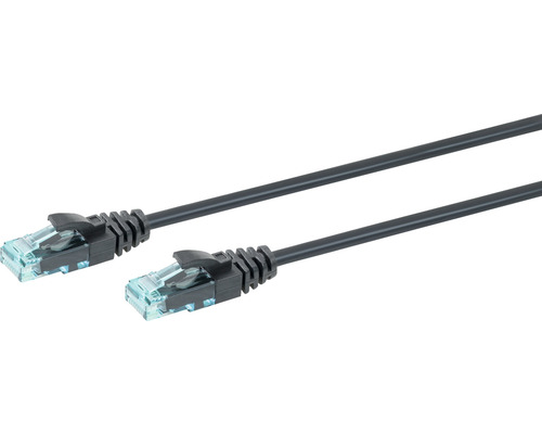 Câble LAN CAT.6 U/UTP noir 10 m Câble réseau avec connecteur RJ45