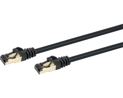 Câble LAN CAT.8 S/FTP noir 2 m Câble réseau avec connecteurs