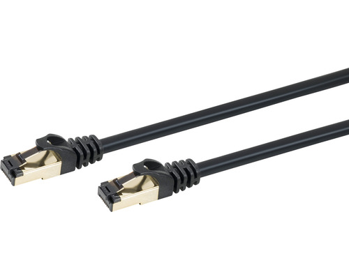 Câble LAN CAT.8 S/FTP noir 10 m Câble réseau noir avec connecteur