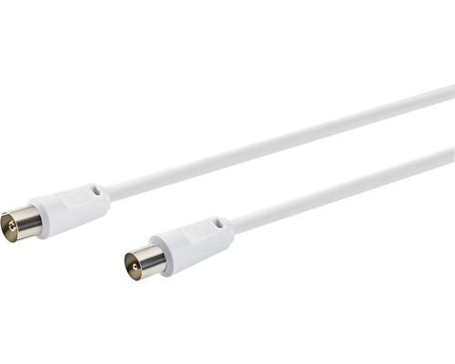 Câble coaxial connecteur-fiche blanc 1,5 m