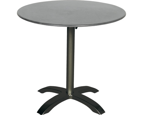 Table de bistrot Acamp 80 x 80 cm aluminium anthracite pliable Ronde